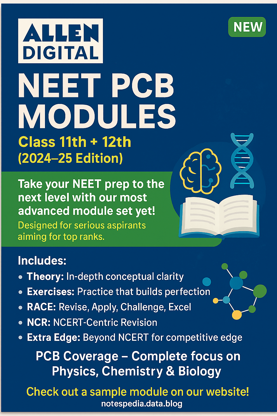 🆕ALLEN Digital NEET PCB Modules Class 11th+12th – PDF (New Edition) for NEET&nbsp;2026